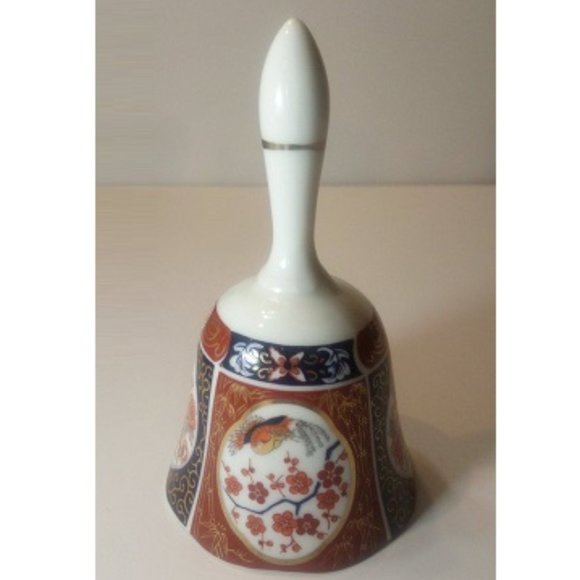 Vintage Imari Style Porcelain Floral Small Bell  -  Vintage 1980s - Picture 2 of 3